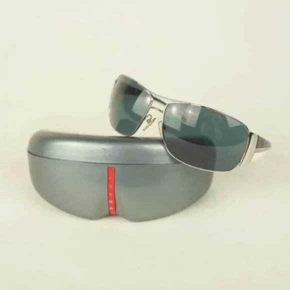 Prada SPR74G Black and White Shield Sunglasses - Picture 1 of 7